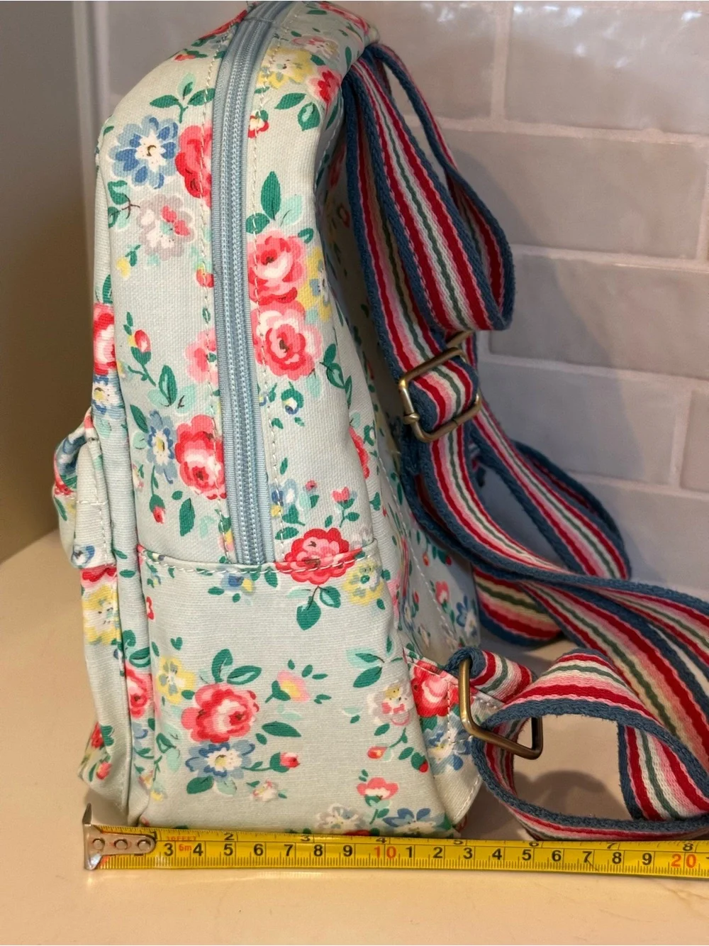 Cath Kidston Mint Floral Kids Backpack with Pink & Yellow Roses